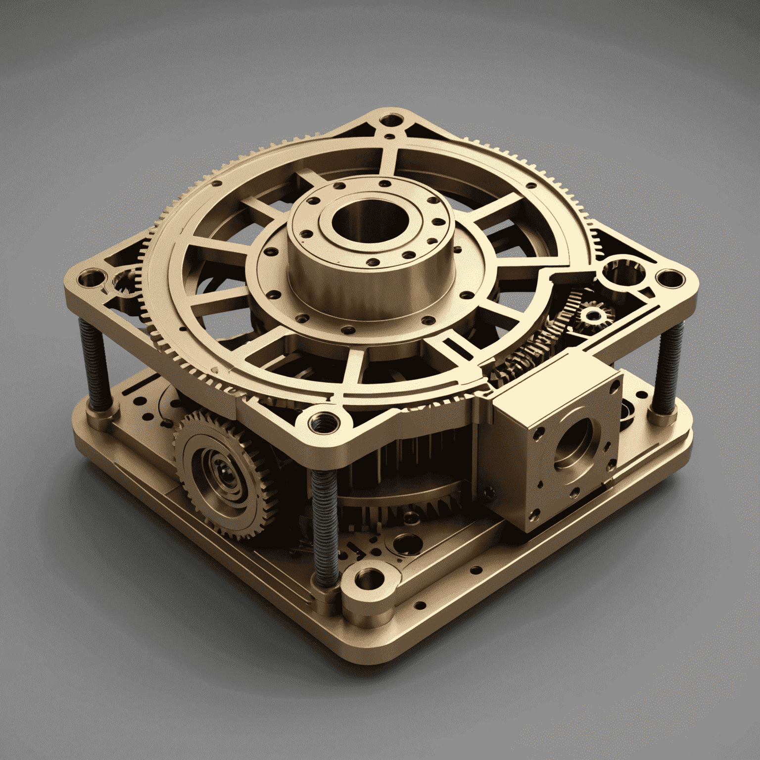 3D model of a complex mechanical part created in FreeCAD, showcasing intricate details and precise measurements