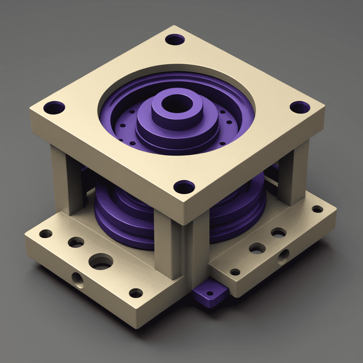 A 3D model of a simple object being created in FreeCAD, with the interface visible and key tools highlighted